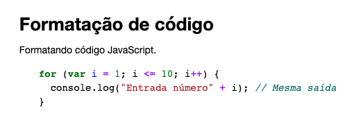 Código JavaScript formatado no Jupyter Notebook.